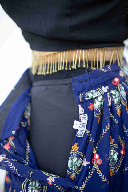 Navy Embroidered Fashion Forward Lehenga Skirt